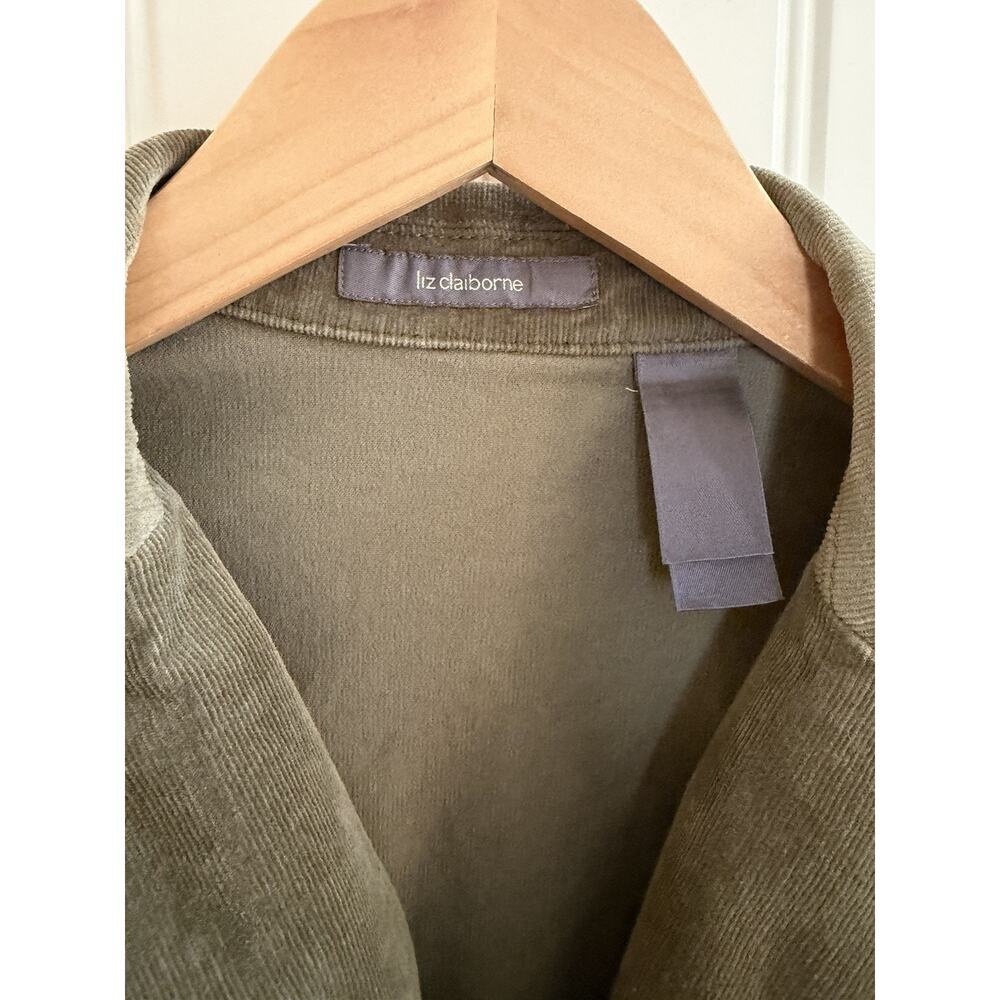 Vintage Liz Claiborne Olive Green Corduroy Blazer Jacket Size - Picture 2 of 6